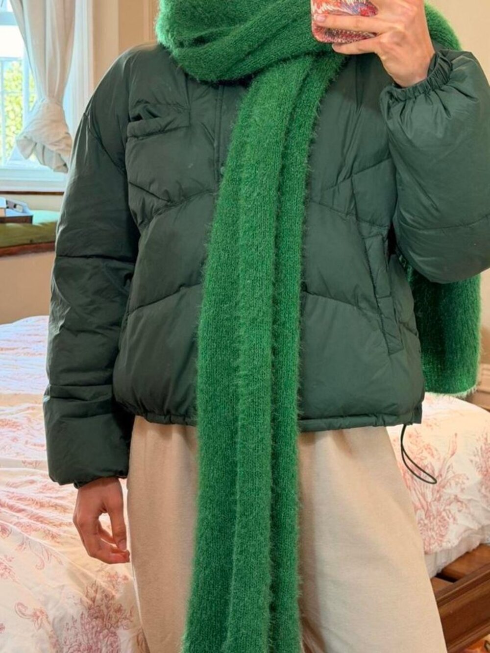 Zara Green Cozy Winter Scarf